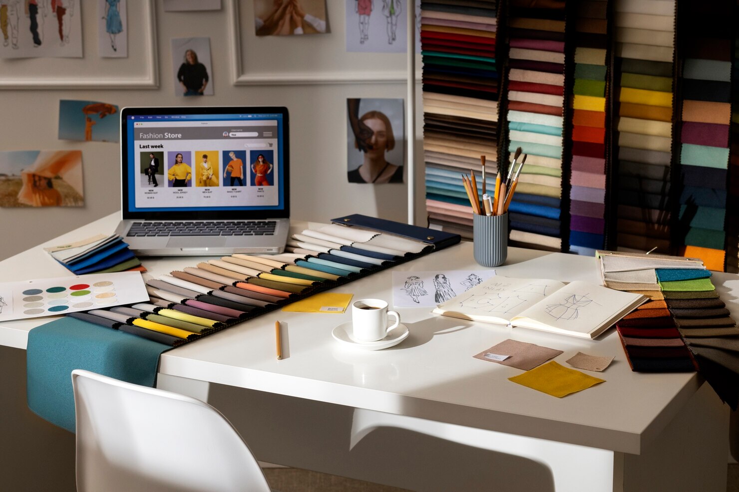 Student working on design project